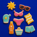 decorated cookies from a Set of Beach Metal Cookie Cutters