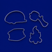 Set of 4 Camping Related Metal Cookie Cutters