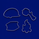 Set of 4 Camping Related Metal Cookie Cutters