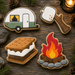 Decorated cookies from a Set of 4 Camping Related Metal Cookie Cutters