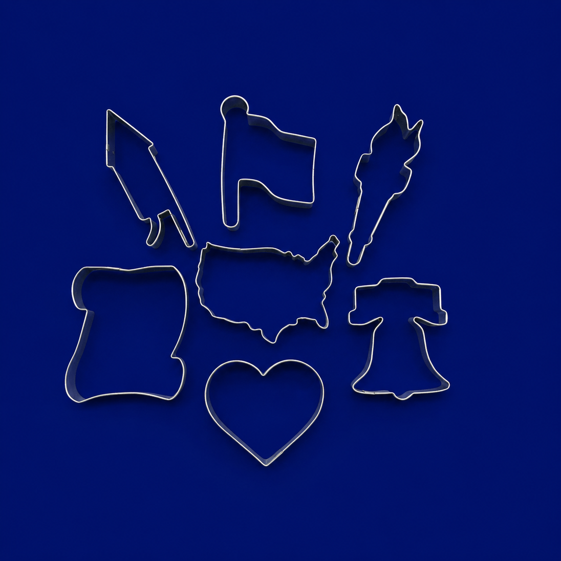 Set of Patriotic Metal Cookie Cutters