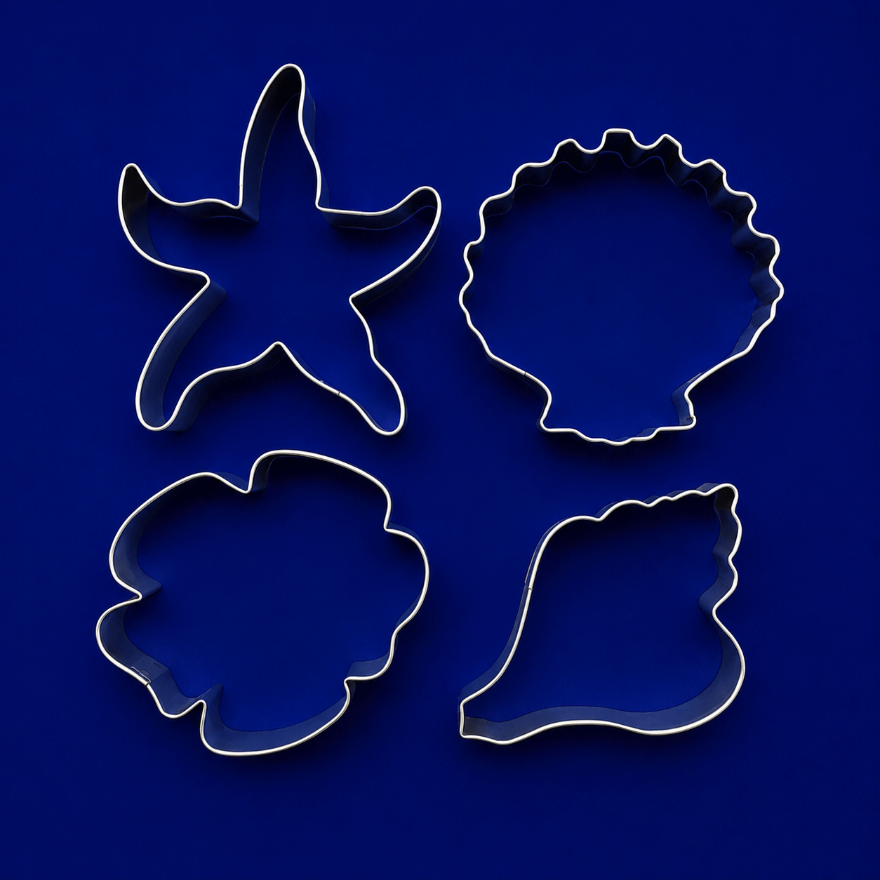 Set of Shells Sand Dollar and Starfish Metal Cookie Cutters