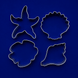 Set of Shells Sand Dollar and Starfish Metal Cookie Cutters
