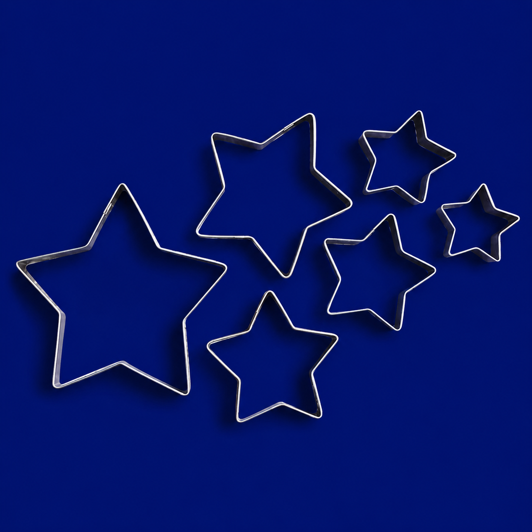 Set of 6 Stars Metal Cookie Cutters