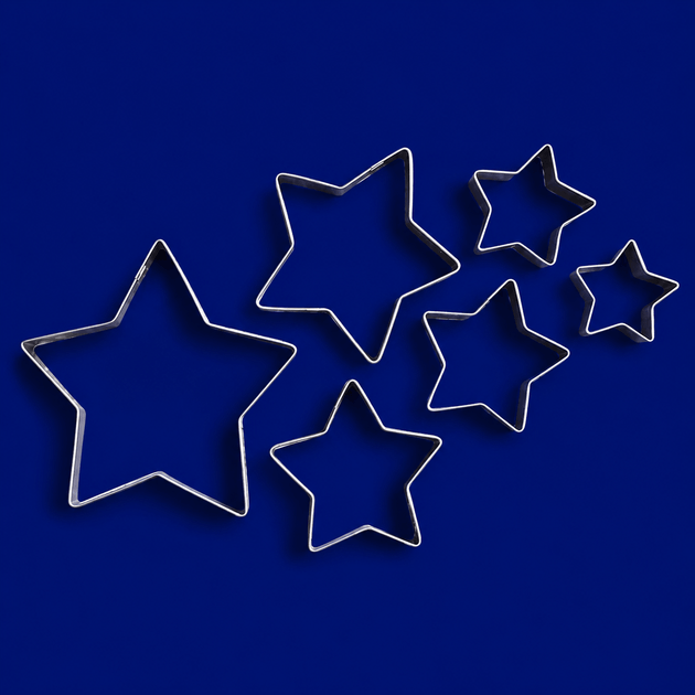 Set of 6 Stars Metal Cookie Cutters