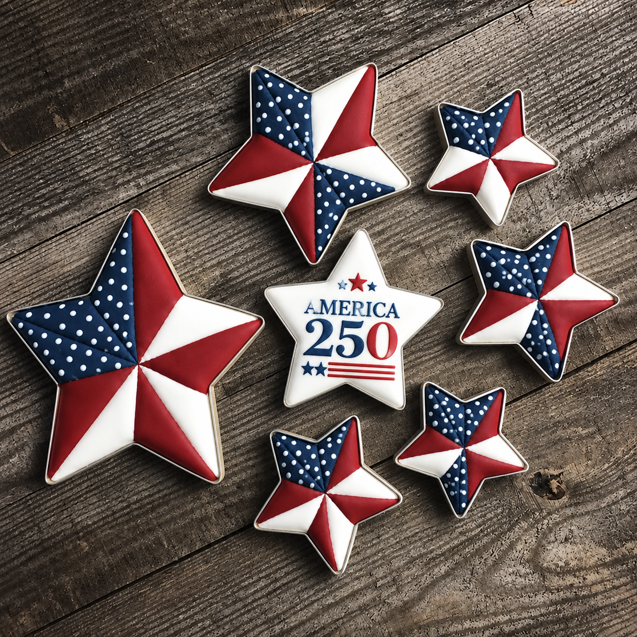 decorated cookies for patriotic theme from a Set of 6 Stars Metal Cookie Cutters