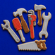 Decorated cookies from a Set of Tools Metal Cookie Cutters