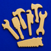 Plain cookies from a Set of Tools Metal Cookie Cutters
