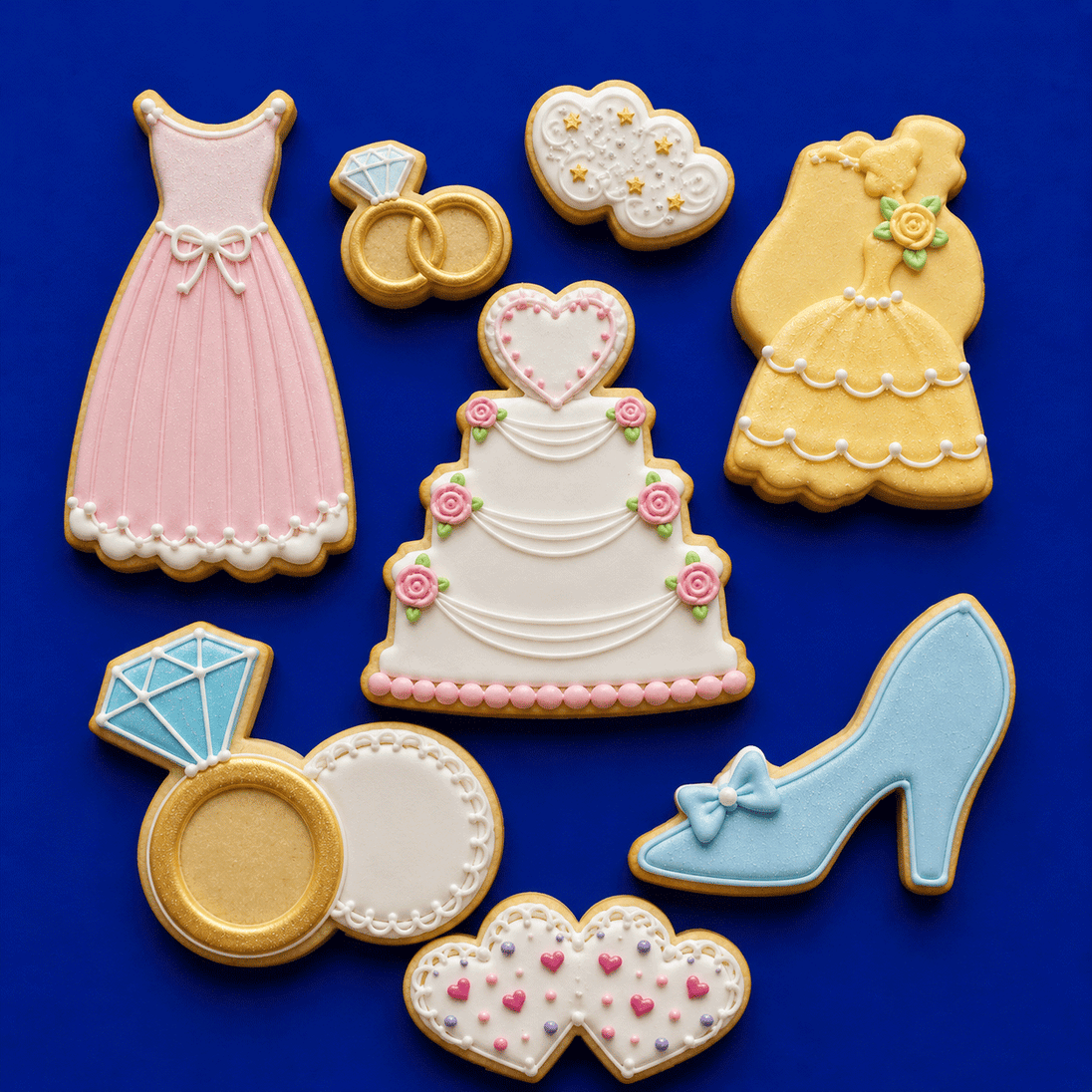 Decorated cookies from Set of Wedding Metal Cookie Cutters
