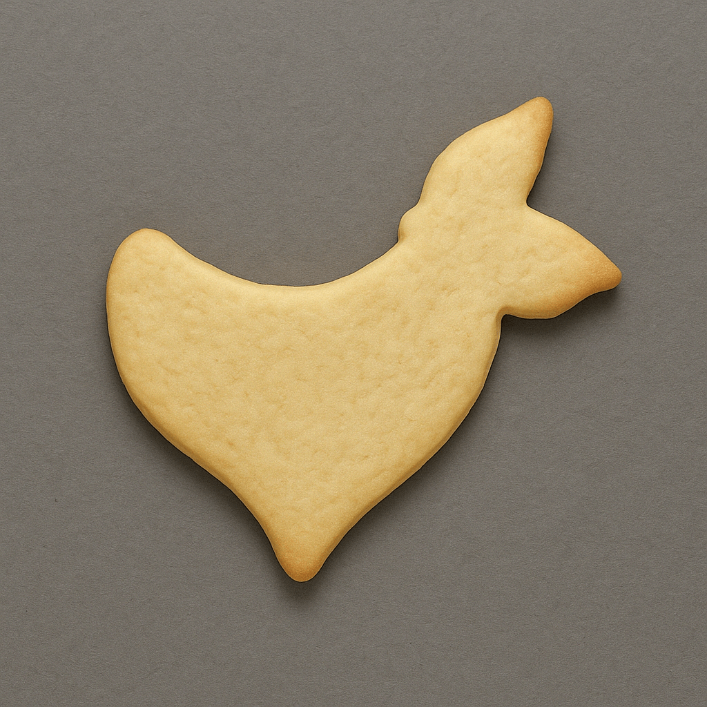 Plain bandana cookie on a gray background from a 4 inch Bandana Metal Cookie Cutter