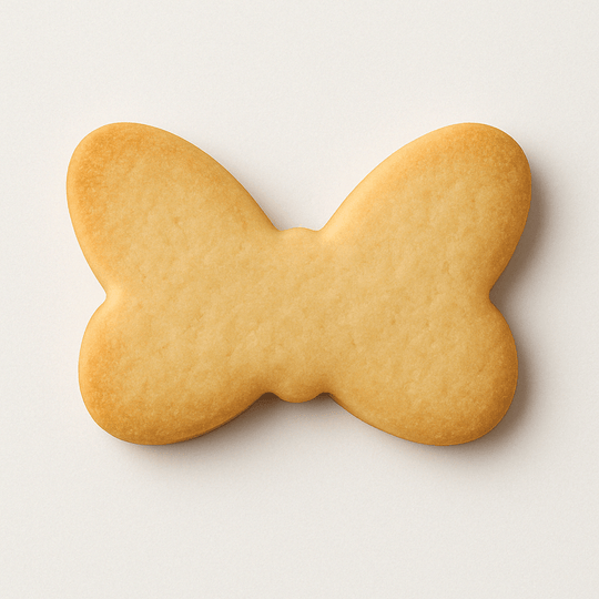 Butterfly-shaped cookie on a white background for a 4 inch Hair Bow Metal Cookie Cutter