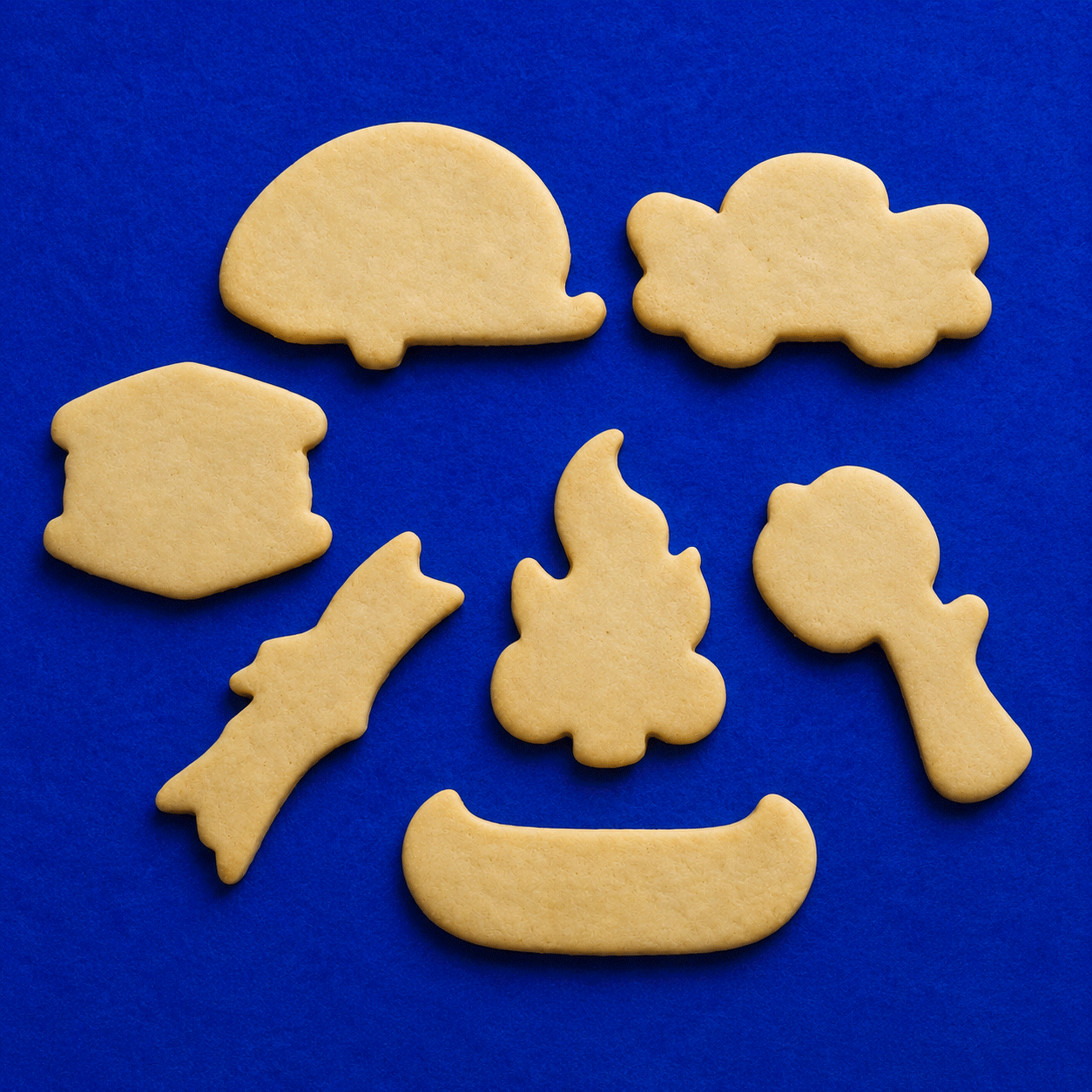 Plain cookies from a Set of Camping Metal Cookie Cutters