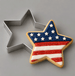 Star decorated cookie like a flag and a 1.75 inch Star Metal Cookie Cutter
