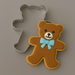 Standing teddy bear decorated cookie  with a 4 inch Teddy Bear Metal Cookie Cutter