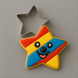 Multicolor star with it's cutter from a 2 inch Mini Star Metal Cookie Cutter