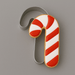 Candy cane decorated cookie with a 3.5 inch Candy Cane Metal Cookie Cutter