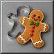 Folk gingerbread boy  decorated cookie with a 3.5 inch Folk Gingerbread Boy Metal Cookie Cutter