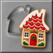 Folk gingerbread house decorated cookie with a 3 inch Folk Gingerbread House Metal Cookie Cutter