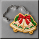 Double bell decorated cookie and a 3.75 inch Double Bells Metal Cookie Cutter