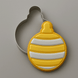 Ornament decorated cookie and a 3 inch Ornament or Fishing Bobber Metal Cookie Cutter