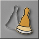 A 3.5 inch Hand Bell Metal Cookie Cutter shown next to a decorated sugar cookie in the same bell shape, on a smooth gray background.