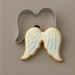 Angel winds decorated cookie with a 4.25 inch Angel or Cupid Wings Metal Cookie Cutter