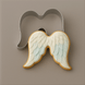 Angel winds decorated cookie with a 4.25 inch Angel or Cupid Wings Metal Cookie Cutter