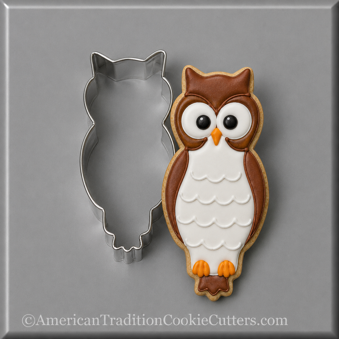 Owl cookie and cutter from a 3.25 inch Owl Metal Cookie Cutter
