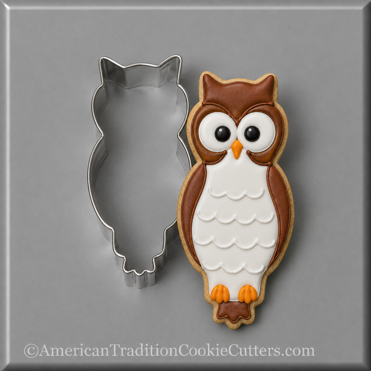 Owl cookie and cutter from a 3.25 inch Owl Metal Cookie Cutter