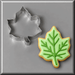 Green and white  ivy leaf cookie and a 3.5 inch Ivy Leaf Metal Cookie Cutter