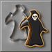 Grim reaper decorated cookie with a 4.25 inch Grim Reaper Metal Cookie Cutter
