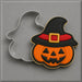 Decorated cookie and cutter from a 4 inch Pumpkin in Hat Metal Cookie Cutter
