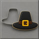 Decorated in black cookie with cutter from a 4 inch Pilgrim's Hat Metal Cookie Cutter