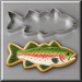 Fish decorated cookie and a 5 inch Fish Metal Cookie Cutter
