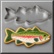 Fish decorated cookie and a 5 inch Fish Metal Cookie Cutter