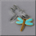 A blue and brown dragonfly cookie and a 3.5 inch Dragonfly Metal Cookie Cutter