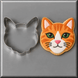 Cat head decorated cookie with a 3.5 inch Cat Head Metal Cookie Cutter