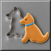 Dog decorated cookie and a 3.5 inch Sitting German Shepherd Metal Cookie Cutter