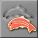 A salmon decorated cookie and a 5 inch Salmon Fish Metal Cookie Cutter