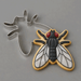 Fly decorated cookie  from a 4 inch Moth or Fly Metal Cookie Cutter