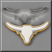 White longhorn decorated cookie and a 4 inch Longhorn Metal Cookie Cutter