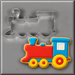 Train cookie and a 3.75 inch Locomotive Metal Cookie Cutter