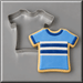 A blue striped t-shirt cookie and a 4 inch T Shirt Metal Cookie Cutter