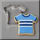 A blue striped t-shirt cookie and a 4 inch T Shirt Metal Cookie Cutter