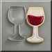 A red wine glass of wine cookie and a 4 inch Wine Glass Metal Cookie Cutter