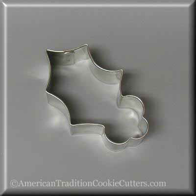 3" Holly Leaf Metal Cookie Cutter