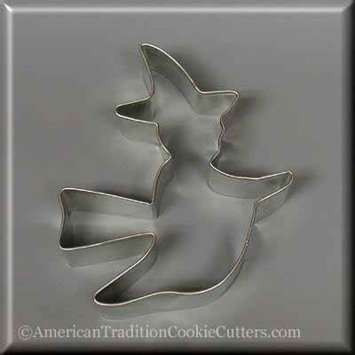 3.75 inch Flying Witch Metal Cookie Cutter