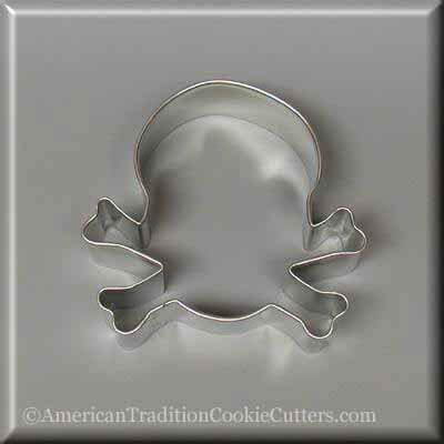 3.25 inch Skull and Crossbones Metal Cookie Cutter