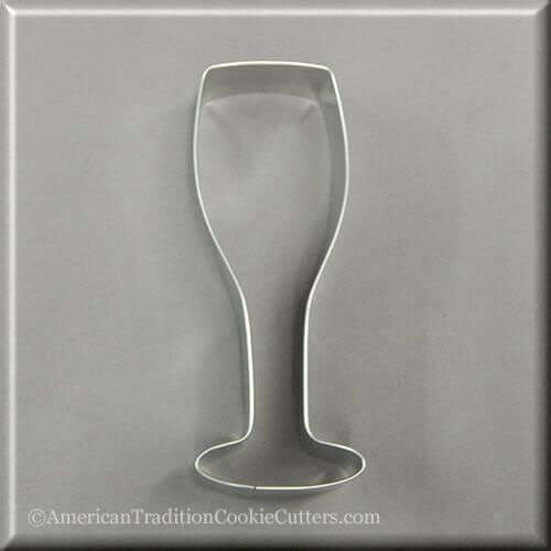 5.25 inch Champagne Glass Metal Cookie Cutter