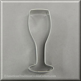 5.25" Champagne Glass Metal Cookie Cutter